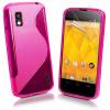 Θήκη σιλικόνης TPU S-Line για LG Google Nexus 4 E960 - Λαμπερό Ροζ OEM